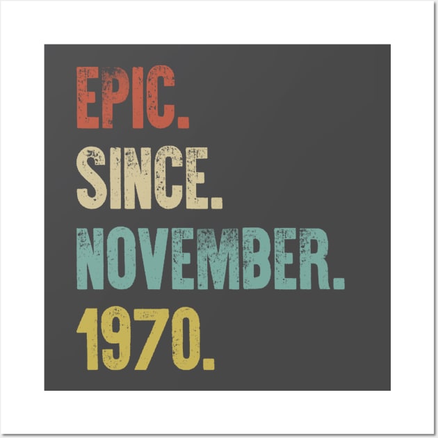 Retro Vintage 50th Birthday Epic Since June 1970 Wall Art by DutchTees